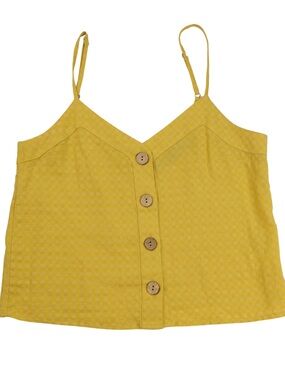 Indigo Rising Mustard Textured Button Front Tank Size Small